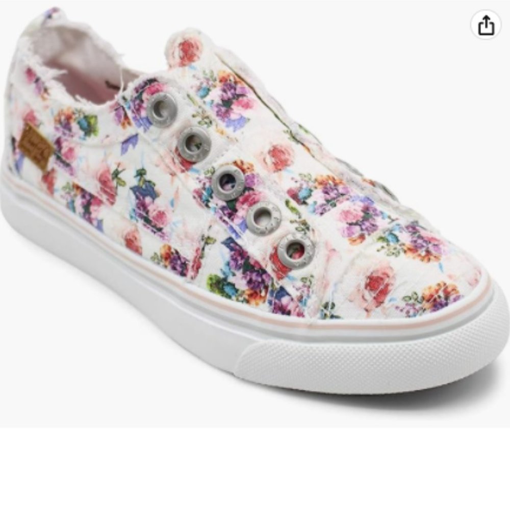 Blowfish Malibu Girls Play-K Shoes, Off White Starbella Print Canva size 10